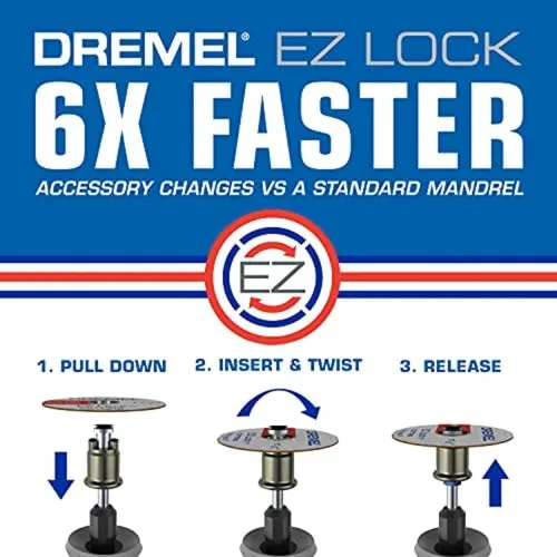 Vista 4 de Dremel EZ456B - Ruedas de corte para herramientas rotativas EZ Lock de 1 1/2 pulgadas, accesorios de corte de herramientas rotativas, perfectos
