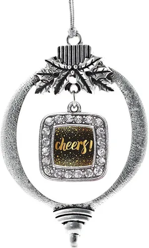 Vista 143 de Inspired Silver - Bon Voyage Cruise Ship Charm Ornamento – Adornos navideños cuadrados de plata con joyas de circonita cúbica