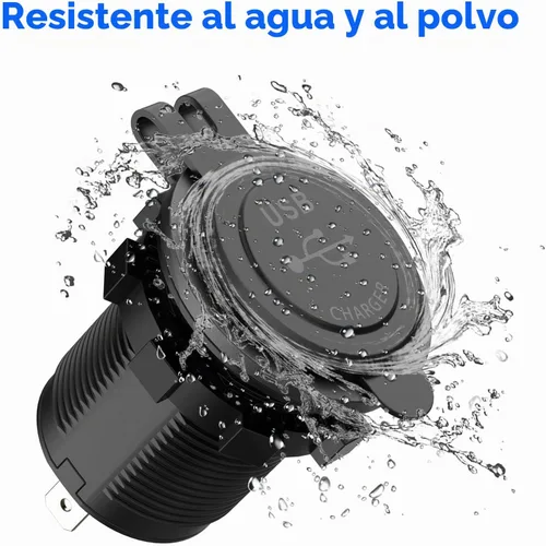 Vista 4 de Qidoe - Paquete de 5 salidas USB de carga rápida 3.0 de 12 V, impermeable, QC3.0, doble toma de corriente USB con interruptor táctil, enchufe
