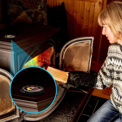 Vista 7 de Skyflame Termómetro superior magnético Medidor de temperatura de estufa de madera con dial grande, accesorios de chimenea para estufas de gas/estufa