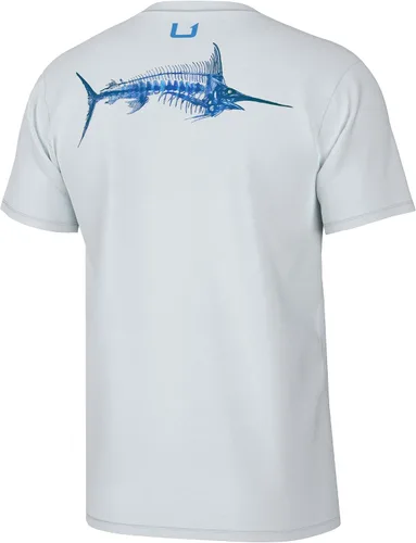 Vista 15 de HUK Mens Fishing Graphic Tee, Performance Short Sleeve, Quick-Dry Bass Bones - Búho nocturno