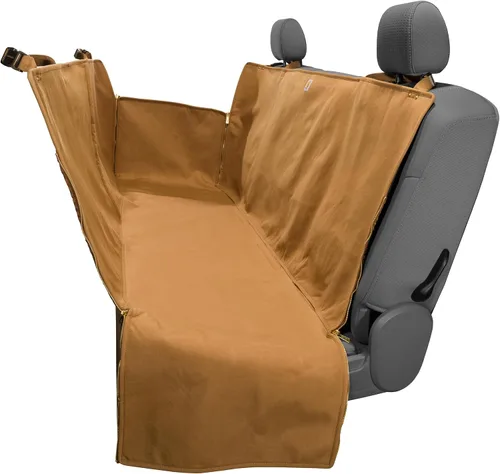 Vista 7 de Carhartt Hamaca Universal Ajustable de Lona de Nailon para Mascotas, Funda de Asiento Trasero para Perro, Negro