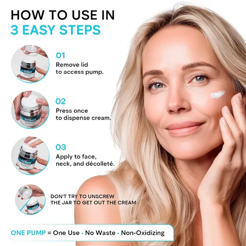 Vista 6 de Crema Hidratante Facial con Retinol, Crema Antienvejecimiento para Cuello Reafirmante, Crema Facial de Día y Noche con Colágeno y Ácido Hialurónico