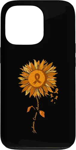 Vista 10 de Funda para iPhone 17 con cinta naranja y girasol de conciencia sobre la leucemia