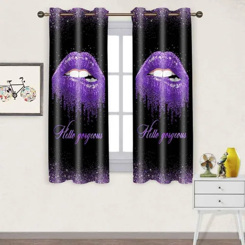 Vista 14 de CLZYSP554 - Cortinas de labios para dormitorio, cortinas opacas con aislamiento térmico para oscurecer la habitación, cortinas opacas para Dorado