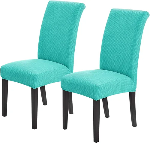Vista 21 de Joccun - Juego de 2 fundas para sillas de comedor, fundas elásticas para sillas de comedor, fundas de asiento para sillas de comedor, funda de Negro