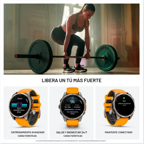 Vista 5 de Garmin fēnix® 8 – 47 mm, AMOLED, Zafiro, Smartwatch GPS Multisport Premium, Vida Útil de Batería Larga, Certificado para Buceo, Linterna LED