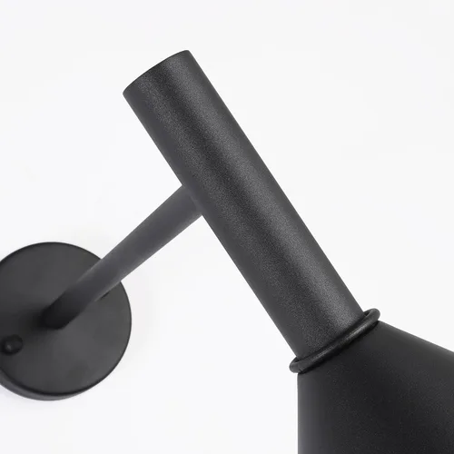 Vista 8 de Lámpara de granero de cuello de cisne negro satinado de 19 pulgadas con brazo de extensión largo de 15 pulgadas, aplique de pared de granja
