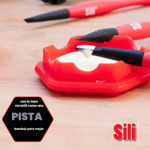Vista 4 de Sili Kit de cepillos de pegamento con micro cepillos aplicadores de pegamento para madera y cápsula de almacenamiento