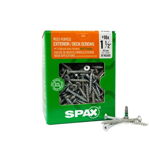 Vista 8 de SPAX Tornillos de madera para cubierta de cabeza plana exterior #8 x 1-1/2 pulgadas, construcción Torx T-Star Plus (550 EA) broca de 3 libras