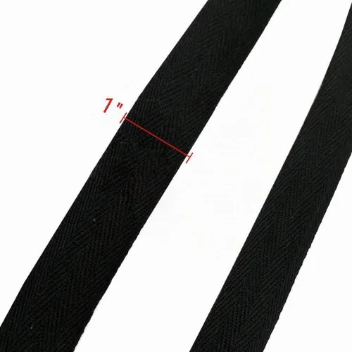 Vista 2 de Cinta de sarga de algodón natural de 50 yardas, 1 pulgada de ancho, rollo de cinta bies con patrón de espiga para coser delantales, manualidades