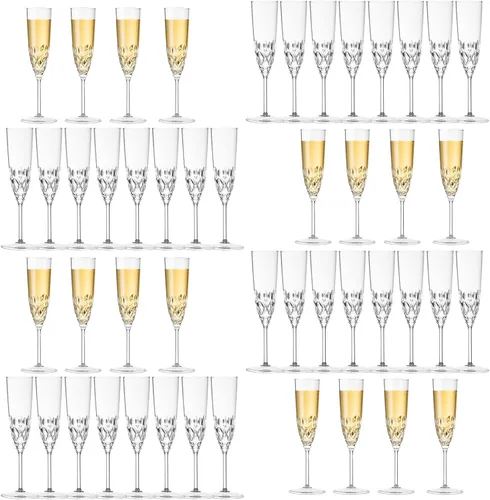 Vista 9 de XKXKKE Copas de Champán de Plástico, 8 Piezas Copas de Champán Irrompibles Reutilizables Elegantes de Cristal Transparente, 5 oz Copas de Acrílico