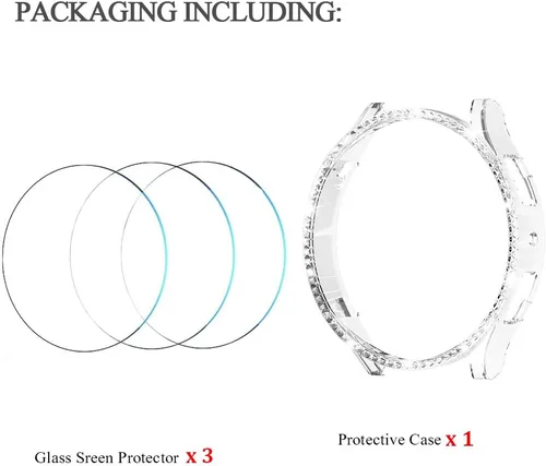 Vista 7 de DEALELE - Funda y protector de pantalla compatible con Samsung Galaxy Watch FE / 5/4 de 1.575 pulgadas, funda protectora de policarbonato