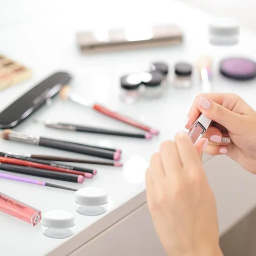 Vista 7 de 30 contenedores de muestra, mini tarros de muestra de 0.35 oz para cosméticos, sombra de ojos, tapa multicolor