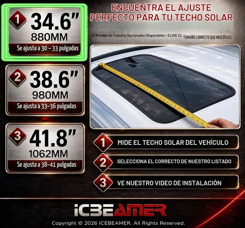 Vista 5 de ICBEAMER - Deflector de viento universal para techo solar, lunar, para vehículo, color negro, humo oscuro, suave, con cinta impermeable