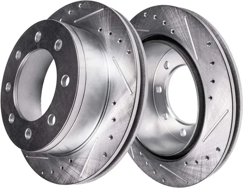 Vista 39 de Detroit Axle - Rotores de freno para Ford 2013-2019 Explorer Taurus Flex Lincoln MKT MKS, rotores de freno de disco ranurados perforados de repuesto