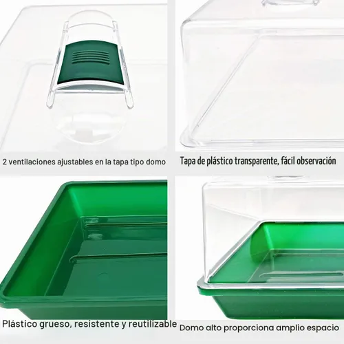 Vista 3 de Propagador con cúpulas de ventilación de humedad,Bandeja de cultivo resistente Mini invernadero para plántulas,Clones