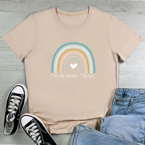 Vista 2 de ROSEPARK Camisetas gráficas para mujer, lindas camisetas de verano Albaricoque