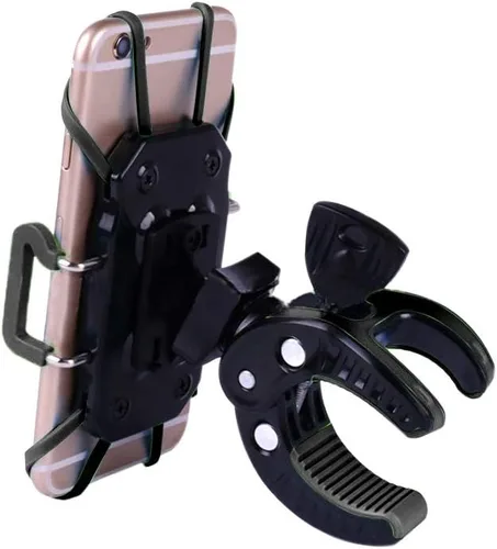 Vista 3 de Soporte para bicicleta, soporte de teléfono para motocicleta, carrito de bebé, soporte para micrófono, soporte para teléfono celular con correa