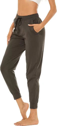 Vista 3 de AvaCostume Pantalones deportivos ligeros de algodón para mujer, pantalones deportivos de yoga, pantalones casuales con bolsillos