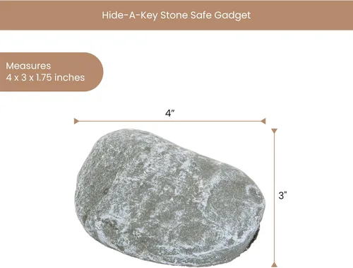 Vista 2 de Bits and Pieces - Hide-A-Key Stone Safe Gadget - Ocultador de llaves de repuesto de roca falsa - Decoraciones de patio resistentes a la intemperie
