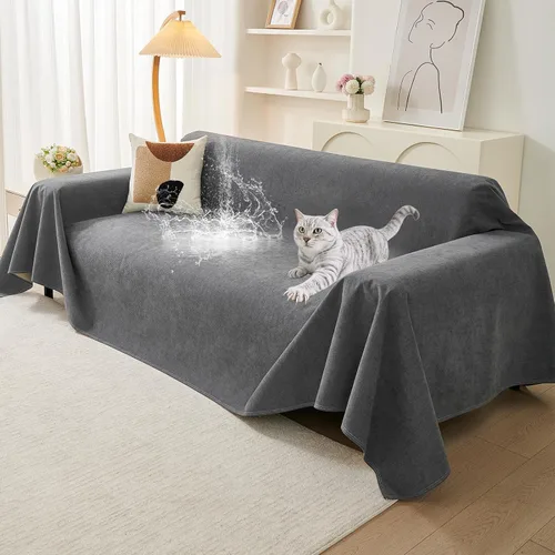 Vista 17 de Warmstar Protector de sofá contra las garras de los gatos, funda impermeable antideslizante para sofá de 3 cojines, funda para sofá de 3 cojines