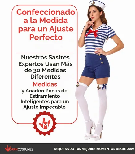 Vista 4 de fun shack, Disfraz de marinero para mujer, disfraces de Halloween para Azul