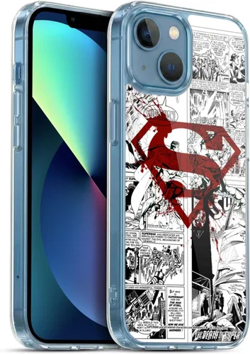 Vista 72 de Head Case Designs Funda de gel con licencia oficial de Superman DC Comics Collage Comicbook Art [protección de grado militar] compatible con Apple