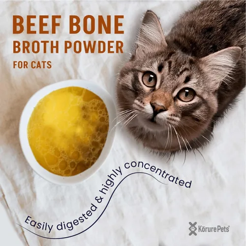 Vista 3 de Polvo de caldo de hueso de res para gatos, suplemento totalmente natural para la salud y digestión ósea