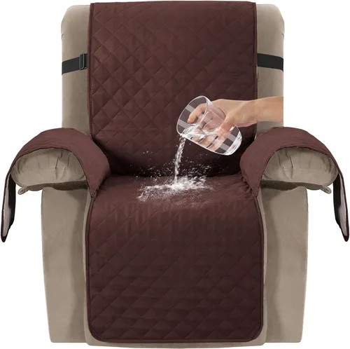 Vista 11 de Turquoize Funda reclinable 100% impermeable para ancianos, fundas reclinables antideslizantes para sillas reclinables de elevación eléctrica Marrón
