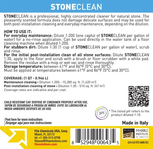 Vista 3 de FILA Surface Care solutions Limpiador de piedra natural STONECLEAN, 1 galón (1 QT)