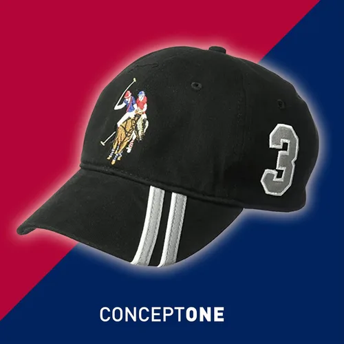 Vista 7 de Concept One U.s Polo Assn. Dad Hat, Embroidered Horse Logo Adjustable Adult Baseball Cap with Diagonal Accent Stripes