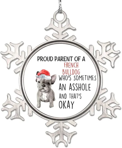 Vista 10 de Christmas Dog Ornaments for Christmas Trees Yorkshire Terrier Dog Christmas Ornament 2023 Proud Parent of A Dog Pet Metal Snowflake Ornaments Unique