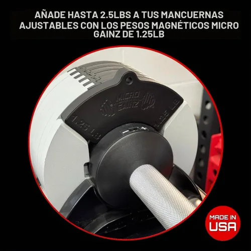 Vista 2 de Micro Gainz - Accesorio magnético de peso de 1.25 libras para mancuernas ajustables estilo Nuobell, elige 2 o 4 placas de peso magnéticas, ideal