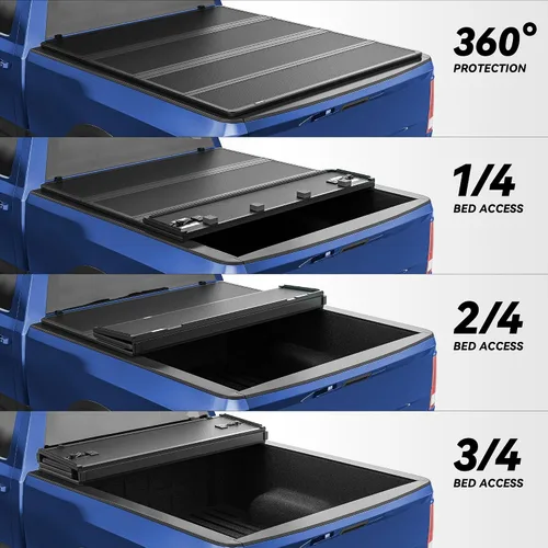 Vista 6 de OEDRO Cubierta rígida para caja de camión cuádruple plegable para Ram 1500