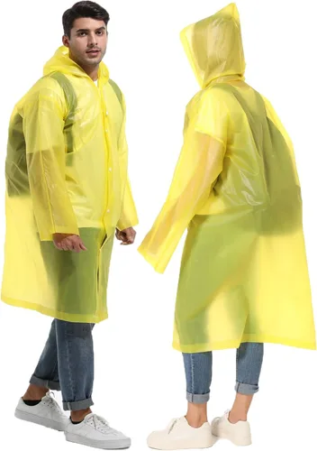 Vista 2 de Ponchos de lluvia para adultos, impermeables, reutilizables, para supervivencia, resistentes, militares, impermeables, 2 paquetes de abrigo