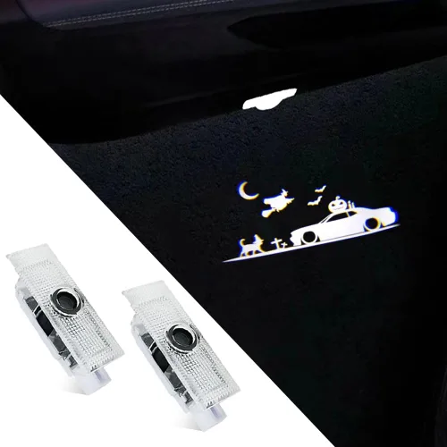 Vista 11 de 2 piezas de luces para puerta de auto con logotipo no desteñido Compatibles con Challenger 2015-presente, lámparas de proyección de luz LED