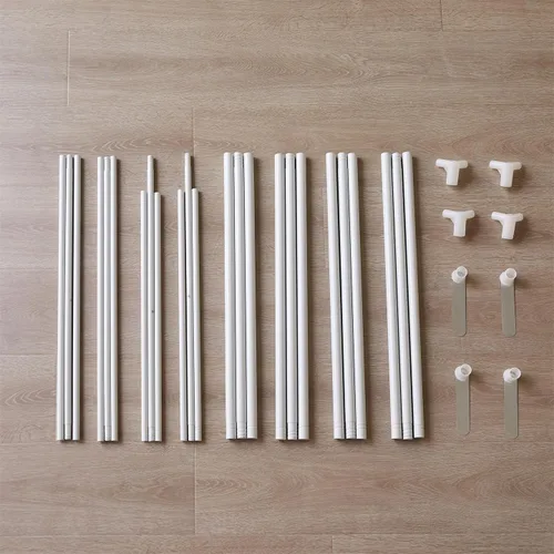Vista 4 de Mengersi - Cortinas para marco de cama con dosel tamaño completo, postes, soporte de marco para cortinas para camas de metal o madera, decoración