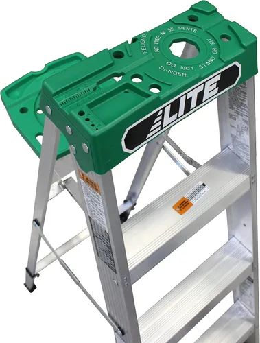 Vista 7 de LITE Escalera de aluminio de 6 pies con bandeja de herramientas, capacidad de carga de 225 libras, tipo II, LP-2211-06