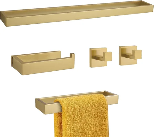 Vista 10 de Juego de 4 piezas de accesorios de hardware para baño, color negro, incluye toallero, soporte para toallas, gancho para bata, soporte para papel