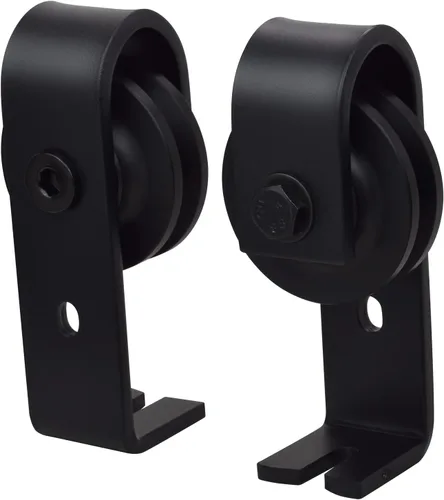 Vista 7 de Nuk3y - Kit de herrajes para puerta corrediza de granero, color negro (riel de 38-3/16 pulgadas)