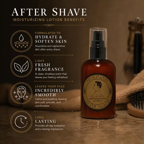 Vista 2 de JS Sloane Loción hidratante para después del afeitado para hombres, bálsamo hidratante para después del afeitado, alivia la irritación