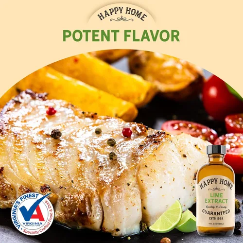 Vista 3 de Happy Home Sabor a lima natural, certificado Kosher, 4 onzas.