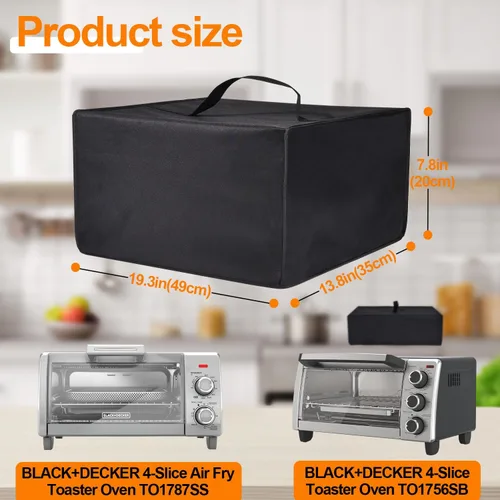Vista 3 de Cubierta para horno tostador, resistente al agua, resistente al calor, a prueba de polvo, funda protectora para BLACK+DECKER 4 rebanadas Crisp 'N