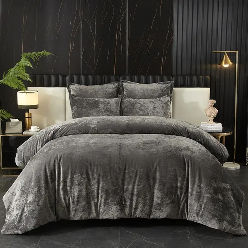 Vista 10 de Ivellow Queen Comforter Set 7 Pieces Bed in a Bag, Beige Velvet Comforter beige (7pcs-Beige)
