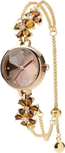 Vista 22 de TIME100 Reloj de pulsera para mujer, de cuarzo, con esfera verde, bisel con cristales en el movimiento, correa de pulsera con diamantes, resistente
