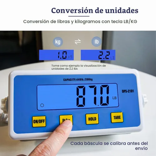 Vista 3 de Tetuga Báscula médica - Báscula de lucha de alta capacidad de 440 libras para peso corporal con pantalla LCD fácil de leer, báscula de médico