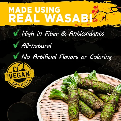 Vista 3 de Wasabi O Salsa picante y picante – Salsa japonesa fresca hecha con wasabi puro y real, sin gluten y salsa de wasabi vegana para bistec y sushi