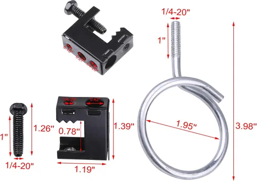 Vista 4 de 50 abrazaderas de haz de 1/4" x 20 con anillos de brida roscados de 2" de diámetro, para cable de bajo voltaje soporte y sistema de gestión