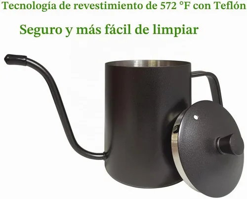 Vista 3 de WELLLINK - Hervidor de acero inoxidable con cuello de cisne para verter negro (Black and Original Wood Color)